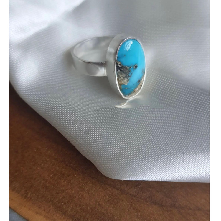 انگشتر نقره و فیروزه