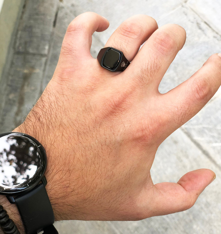 انگشتر سنگ مشکی مردانه