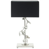 آباژور رومیزی استیل لاکچری گالری عزیزی مدل برگ نیلوفری نمای کامل