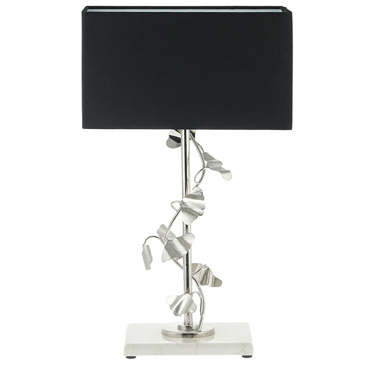 آباژور رومیزی استیل لاکچری گالری عزیزی مدل برگ نیلوفری نمای کامل