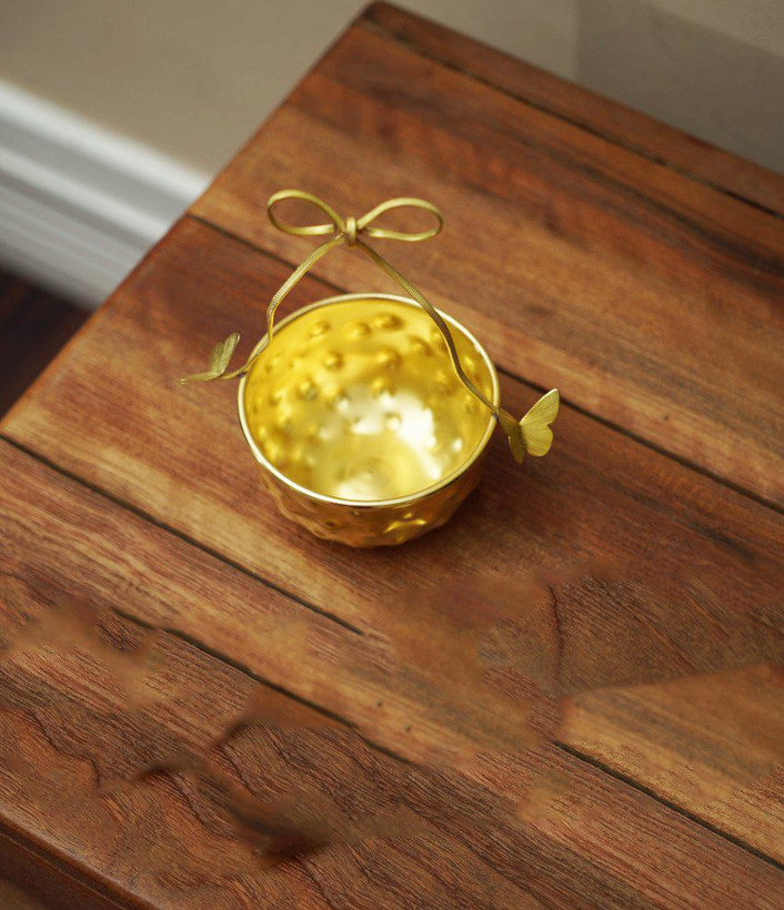 کاسه برنجی تزیینی با طرح سنتی