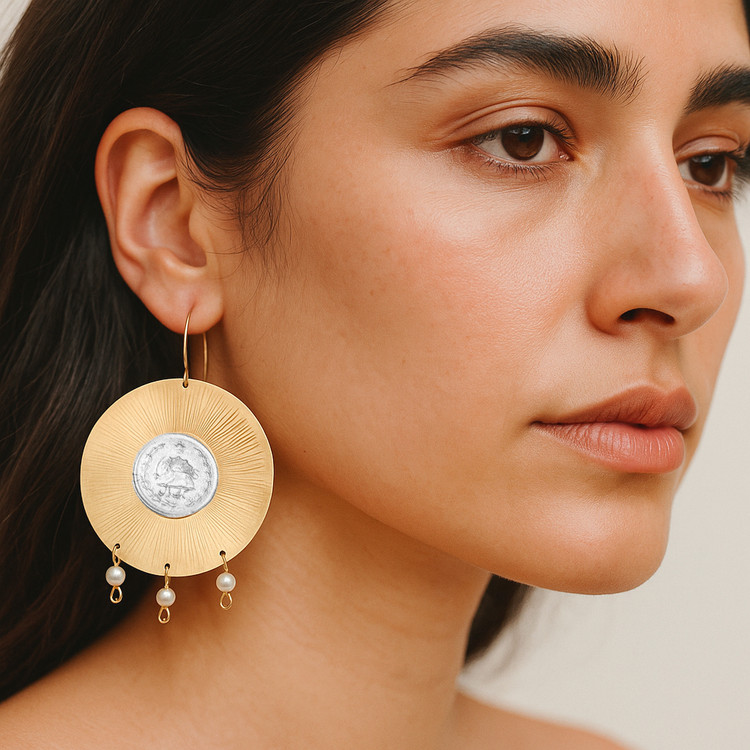 خرید گوشواره زنانه سکه قدیمی