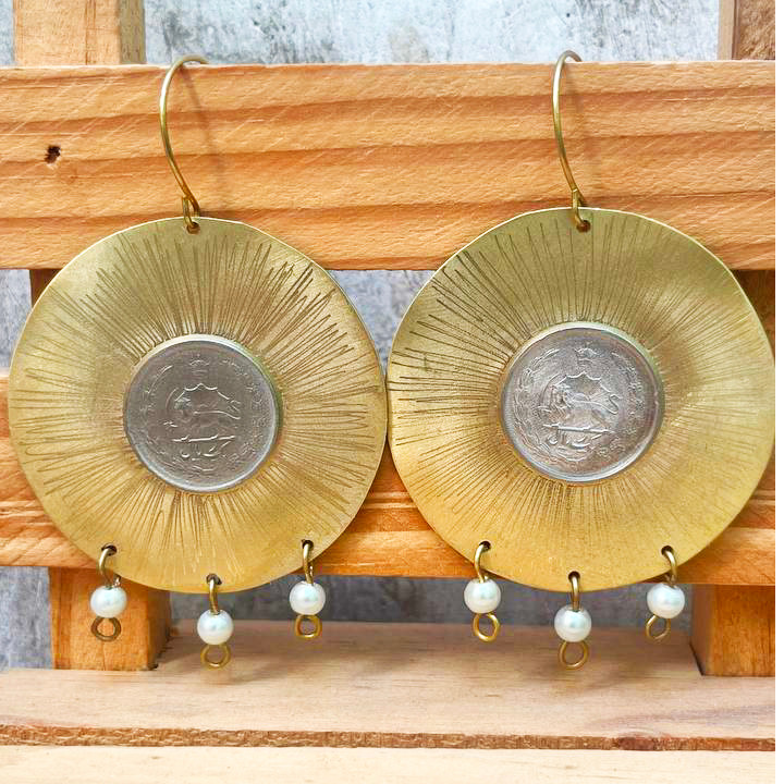 گوشواره سکه یک ریالی شاه