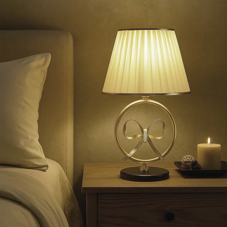 آباژور برنجی دکوراتیو مناسب میز کنار تخت