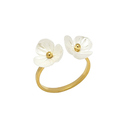 انگشتر زنانه گالری عزیزی مدل گل بابونه