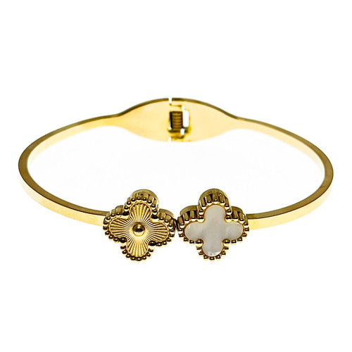 دستبند زنانه ون کلیف طرح شبدر طلایی