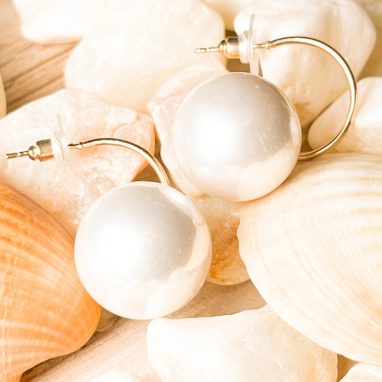 گوشواره آویز مروارید سفید