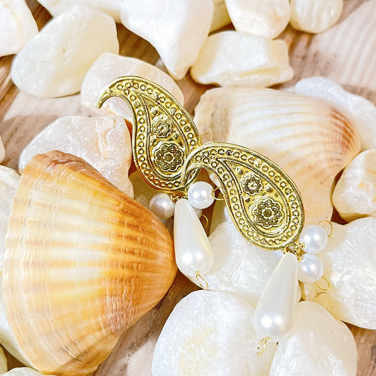 گوشواره زنانه برنجی دستساز لاکچری