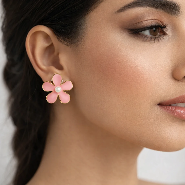 pink-flower-stainless-steel-earrings-women