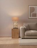 آباژور رومیزی برنجی با نور گرم