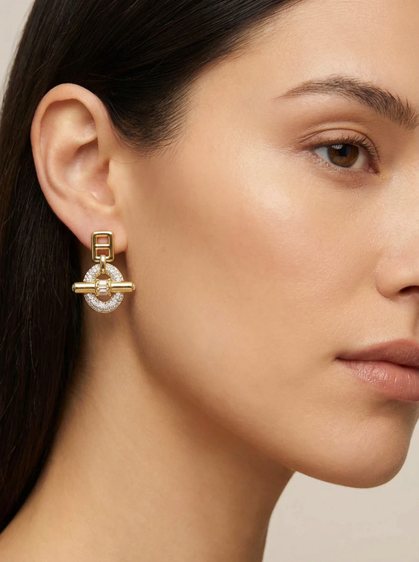 گوشواره هرمس روی گوش مدل - استایل لاکچری و شیک - مناسب مهمانی و مجالس