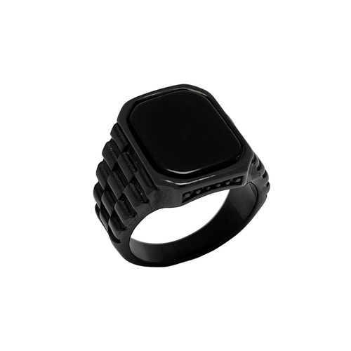 انگشتر استیل مشکی رولکس مردانه مدل بند رولکس