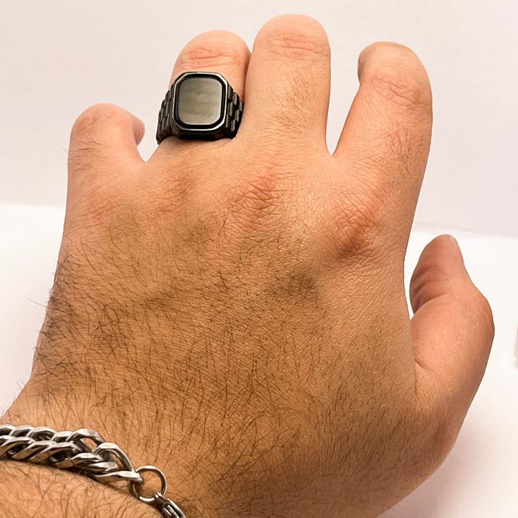 تصویر انگشتر مردانه مشکی