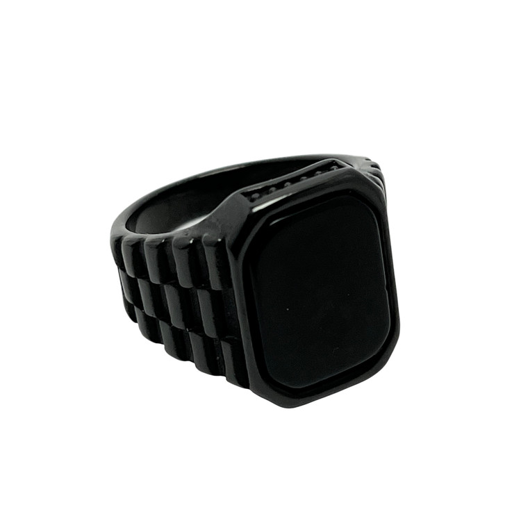 خرید انگشتر استیل مردانه مشکی رولکس خاص