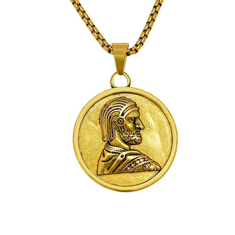 خرید گردنبند مردانه استیل کوروش کبیر