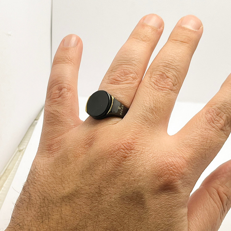 قیمت انواع انگشتر استیل مردانه مشکی لاکچری