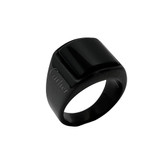 انگشتر استیل مردانه طرح کارتیر مشکی براق با سنگ اونیکس